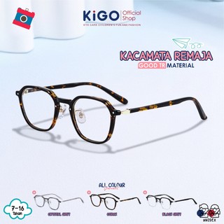 KIGO Kacamata Anak/Remaja Anti Blueray Minus Model Geometri Laki Laki Perempuan Asetate TR90+Metal KBT98C51