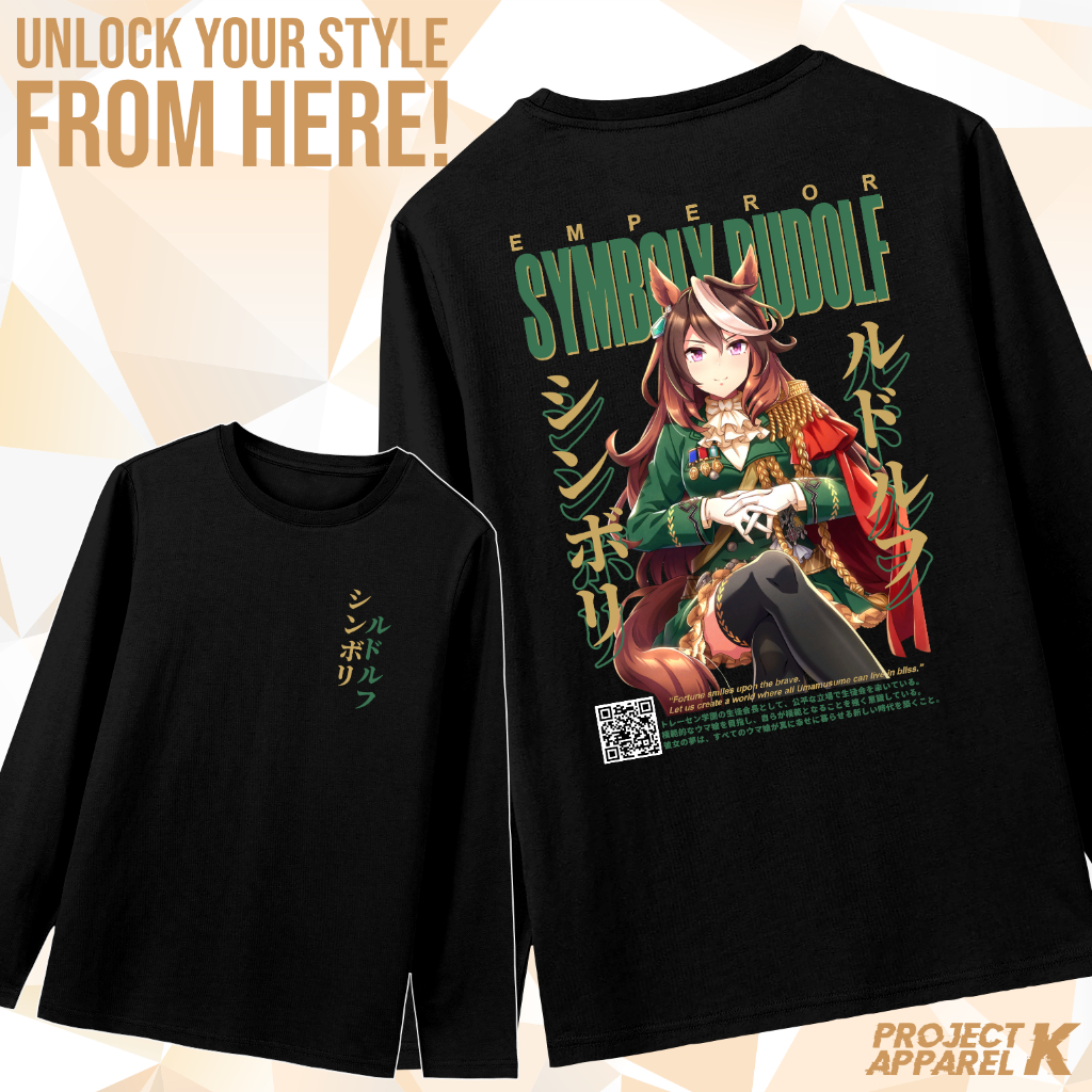เสื้อยืด DISTRO LONG SLEEVE SYMBOLY RUDOLF UMA MUSUME ANIME เกมเสื้อยืด WIBU - ผ้าฝ้ายหวี 30S DTF หน