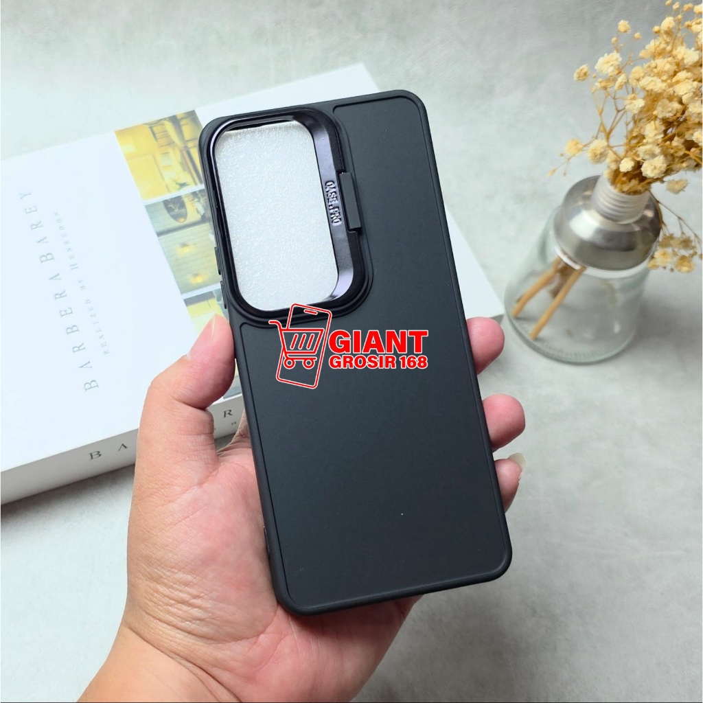 Poco M7 Poco M7 Pro Macaron ขาตั้งสีดําเคสกล้องสักหลาดยืน