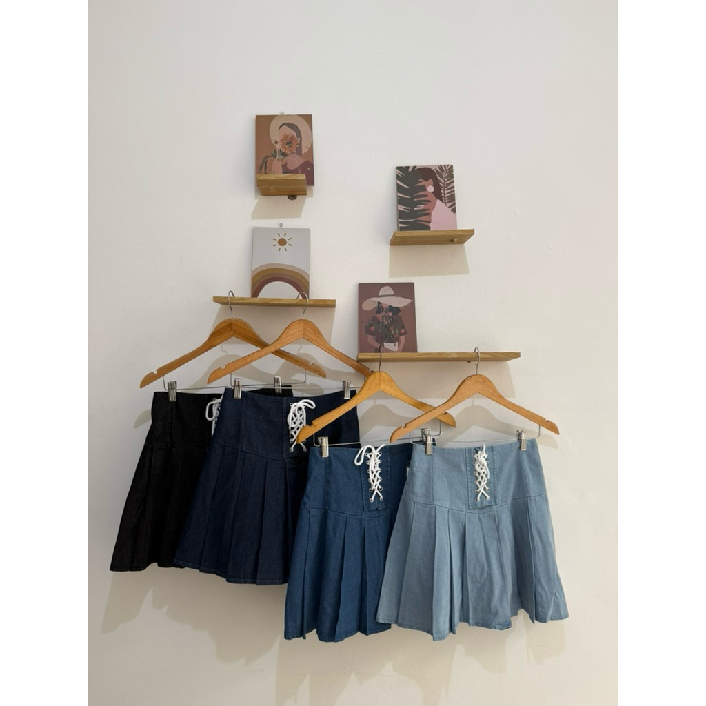 SL395 | SKORT JEANS BY PROMPT IMPORT BANGKOK | DENIM SKORT | กระโปรงยีนส์ | SKIRT PANTS PANTS