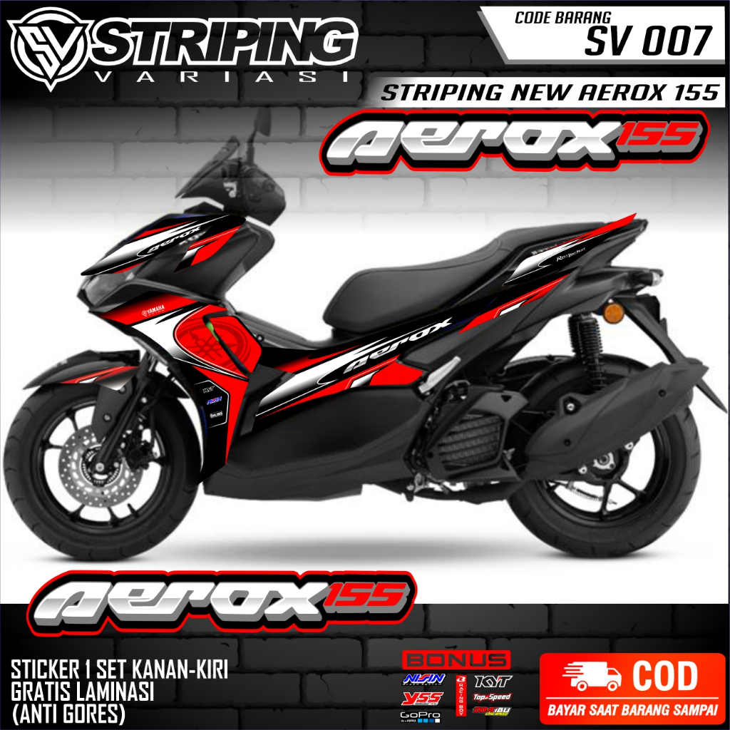 สติ๊กเกอร์ Aerox 155 Anti-Fade Cool Aerox 155 ใหม่ Striping Aerox 155 สติ๊กเกอร์ Yamaha Aerox 155 [S