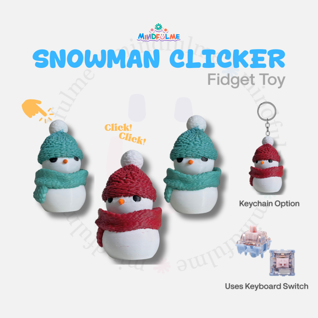 GANTUNGAN Clicker Fidget Keychain Christmas Series - Clicker Keyboard Series Christmas - พวงกุญแจป้อ