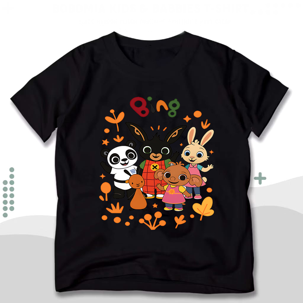 เสื้อยืดเด็กชาย Bing เสื้อยืดเด็กผู้หญิง Bing Bunny อายุ 1-12 ปี QC 1