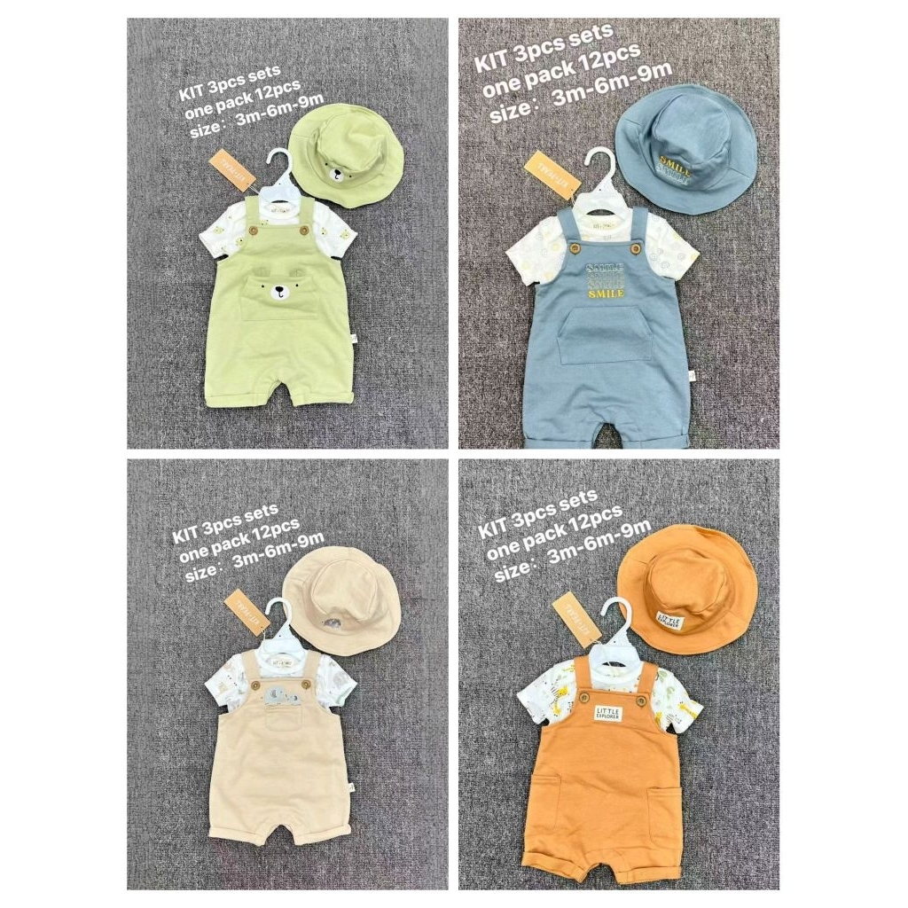{READY}ONE SET OVERALL BABY BOY| BABY BOY OVERALLS + หมวก