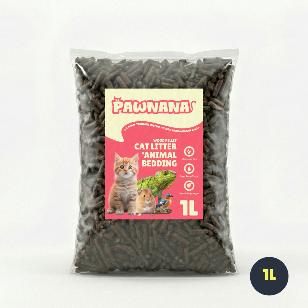 PAWANA - WOOD PELLET CAT LITTER & ANIMAL BEDDING 1 ลิตร