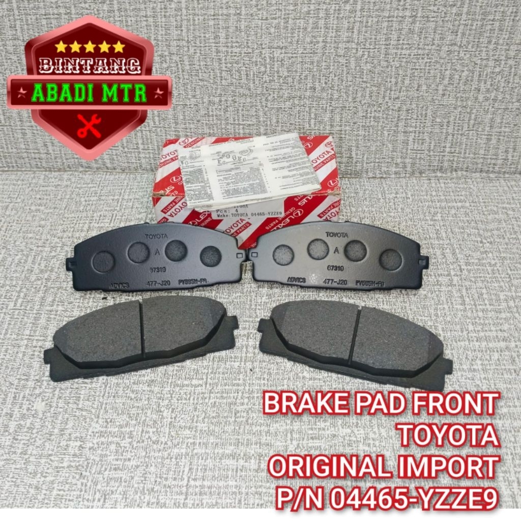 ผ้าเบรค HIACE COMMUTER ผ้าเบรคหน้า HIACE COMMUTER ORIGINAL IMPORT 04465-YZZE9