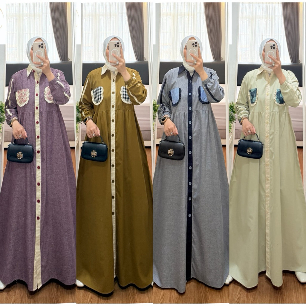 KATUN 8073 AYUDIA DRESS BY SEMUT GAMIS COTTON COMBINATION SYAINA BY SEMUT CODE 8073