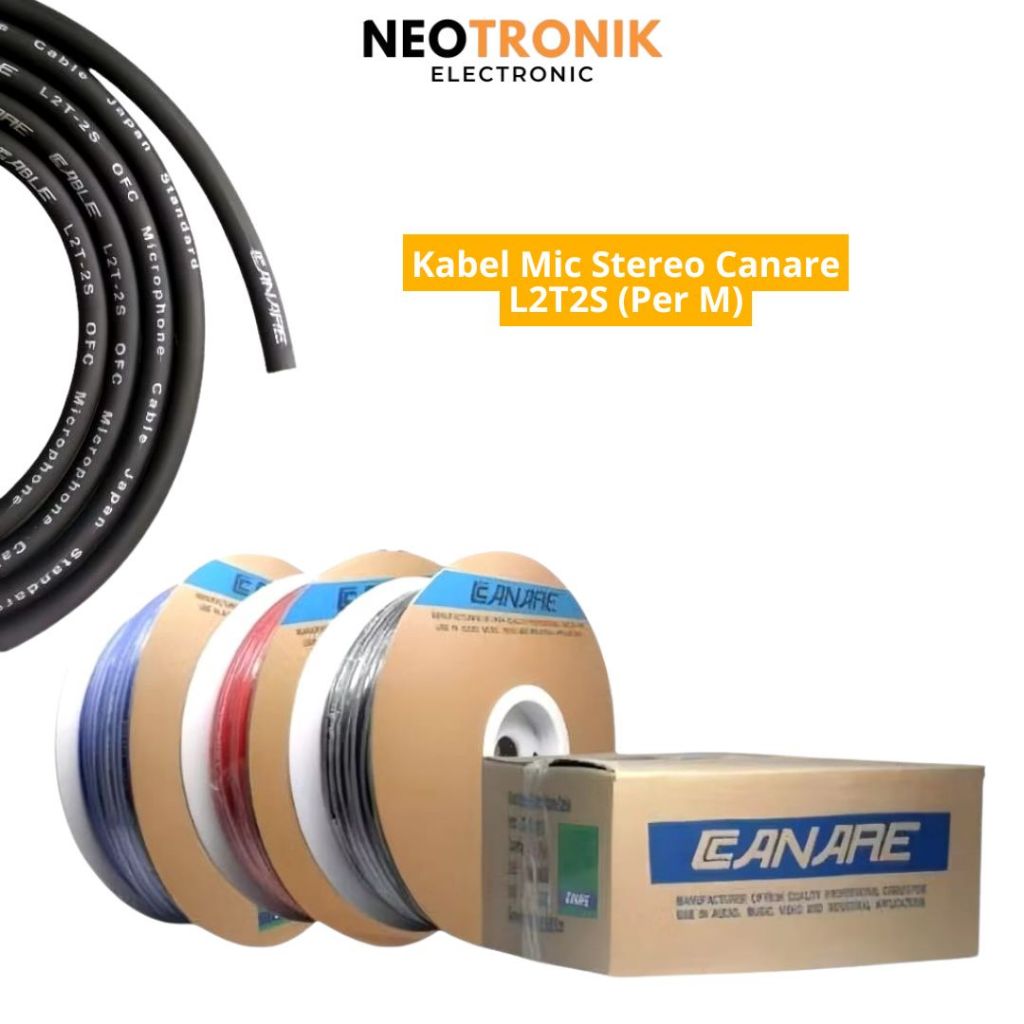 สายไมค์สเตอริโอ canare ขนาดเล็ก rrt l2t-2s เมตร