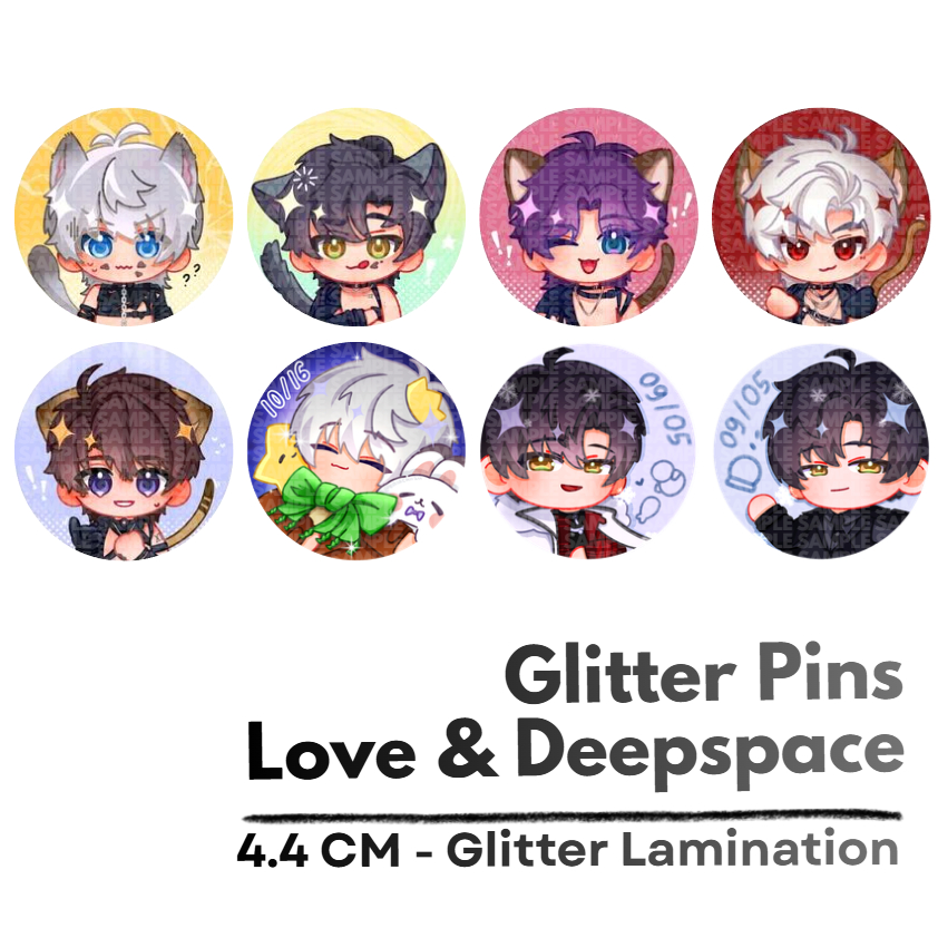 หมุดกลิตเตอร์ Love and Deepspace โดย Kalachiizu | ฤาษี Xavier, Galen Zayne, Tamino Rafayel, Tartarus