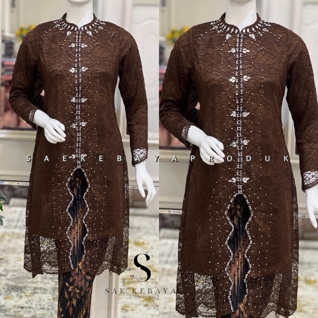 Modern Zigzag Sequin Kebaya Set - Modern Bocade Kebaya - Modern Sequin Kebaya - Modern Party Kebaya 