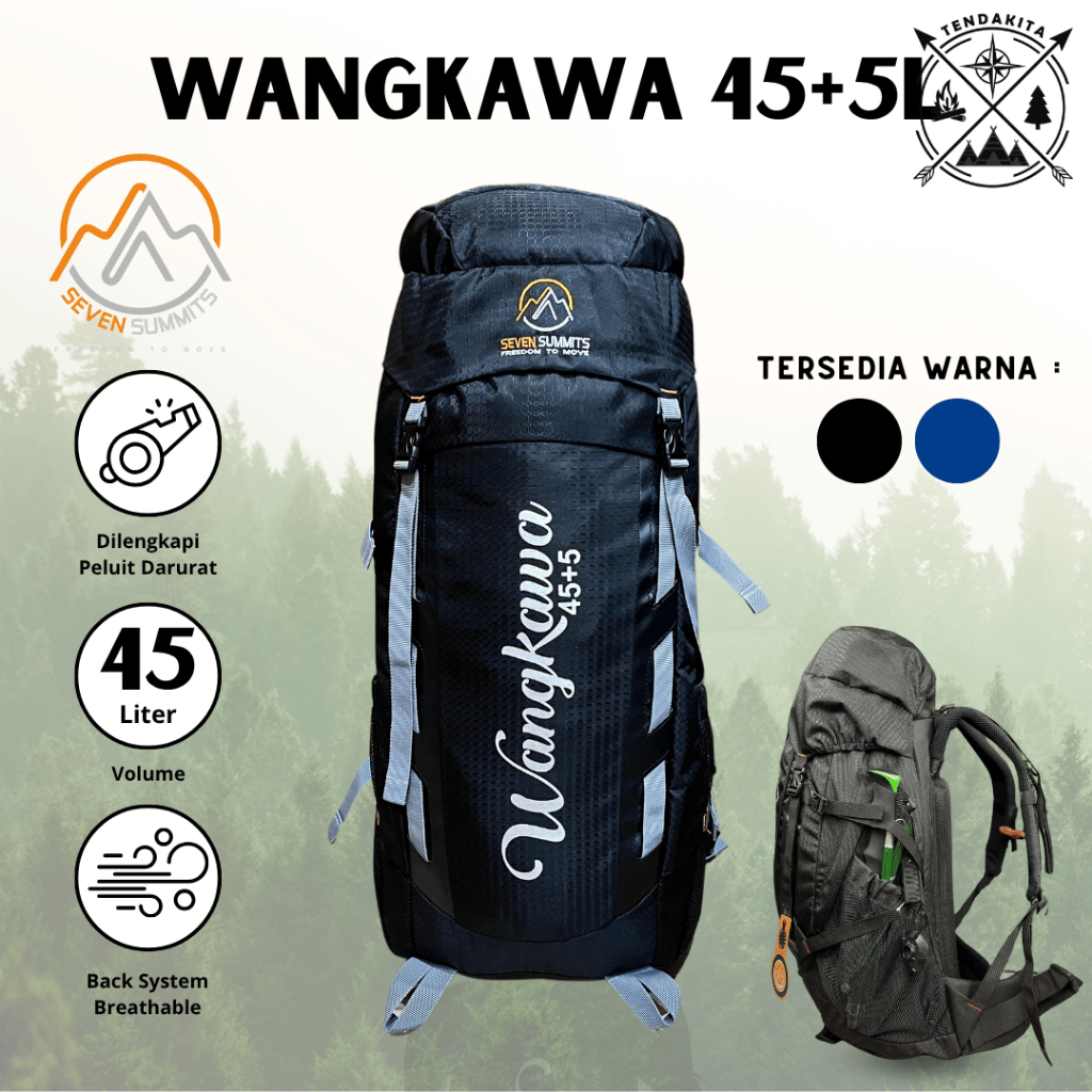 Semi Carrier Seven Summits Wangkawa 45+5L กระเป๋าเดินป่า Mountain Travel Backpack Travelling Backpac