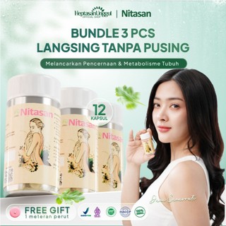 PROMO BUNDLING 3 Nitasan Diet Herbal 12 Kapsul FREE METERAN PERUT - Obat pelangsing Ampuh Penurun Berat Badan dan Lemak Tubuh Alami Tanpa Efek Samping BPOM Halal Aman