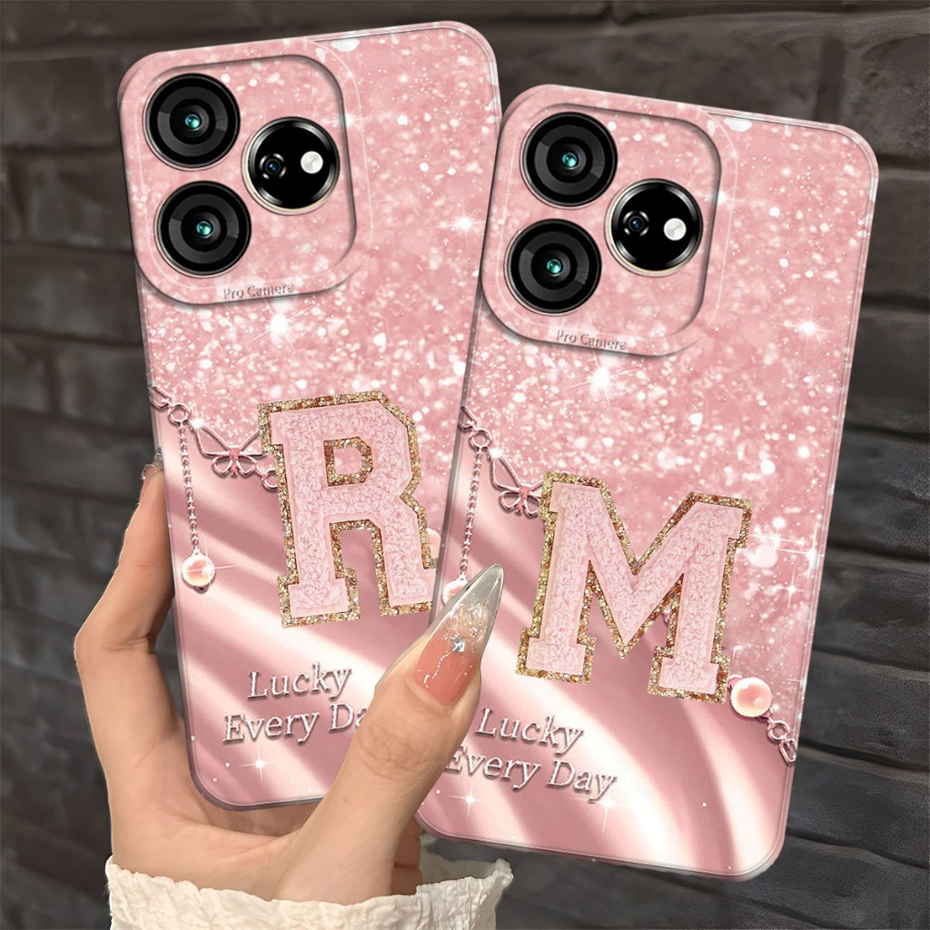 (FA-01) ZTE V50 DESIGN V60 DESIGN V70 DESIGN Softcase Procamera Silicon Case pinky name initial Silicon motif - HP Casing - Soft Case Anti Slip Back Cover Protector (OTHER TYPES VIA CHAT)