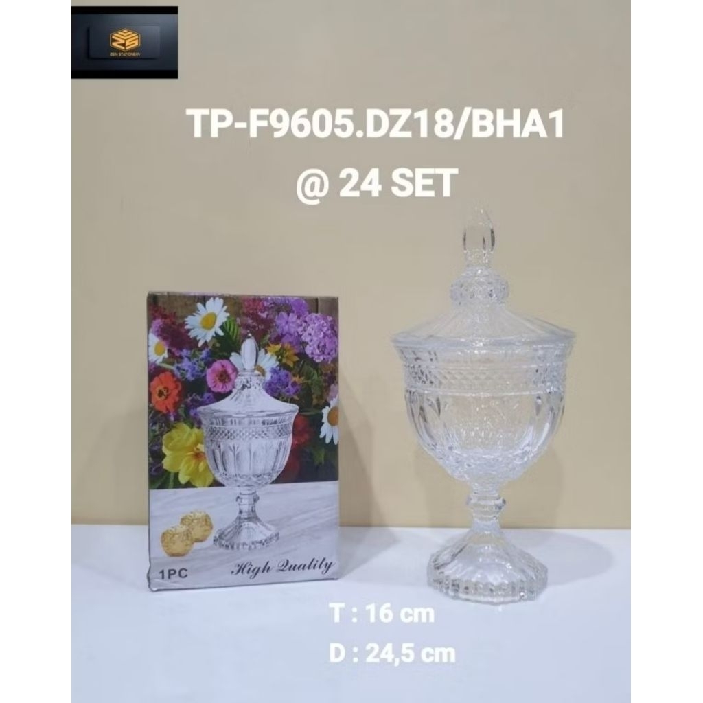 CRYSTAL GLASS CANDY JAR DZ,18