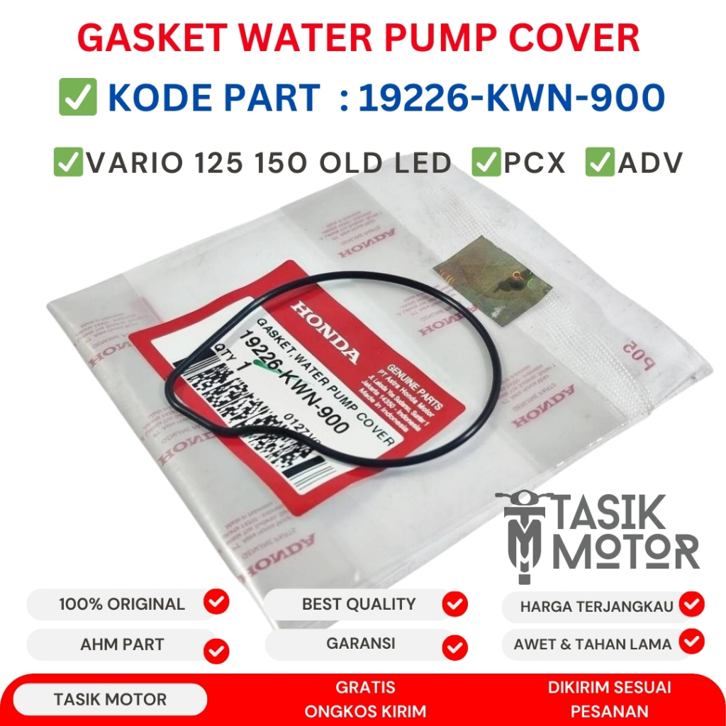 19226-KWN-900 ปะเก็น Oring ฝาครอบปั๊มน้ํา Vario PCX 125 150 LED เก่า