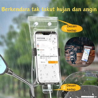 Sarung HandphoneTahan Air Transparan Universal Tas HP  Pengendara ojek Waterproof Case