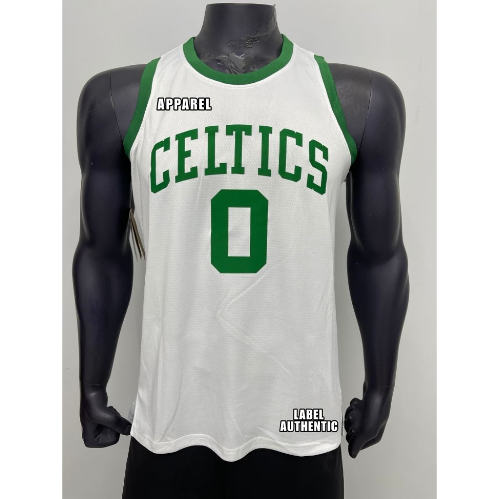 Swingman Boston Celtics White Tatum 0 Heatpress Edition เสื้อบาสเก็ตบอล