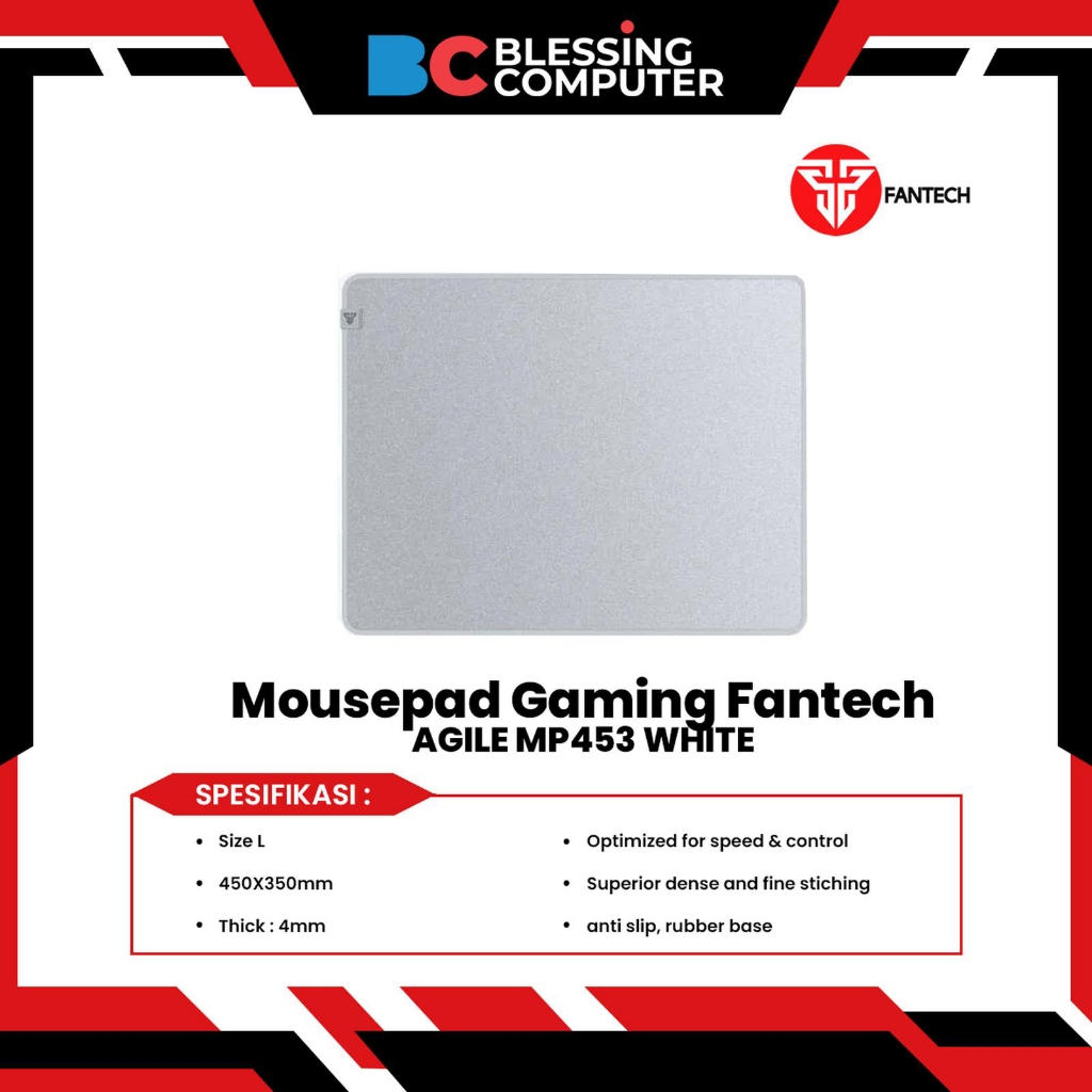 Fantech MP453 AGILE WHITE แผ่นรองเมาส์เกมมิ่ง ไซส์ L 450X350mm