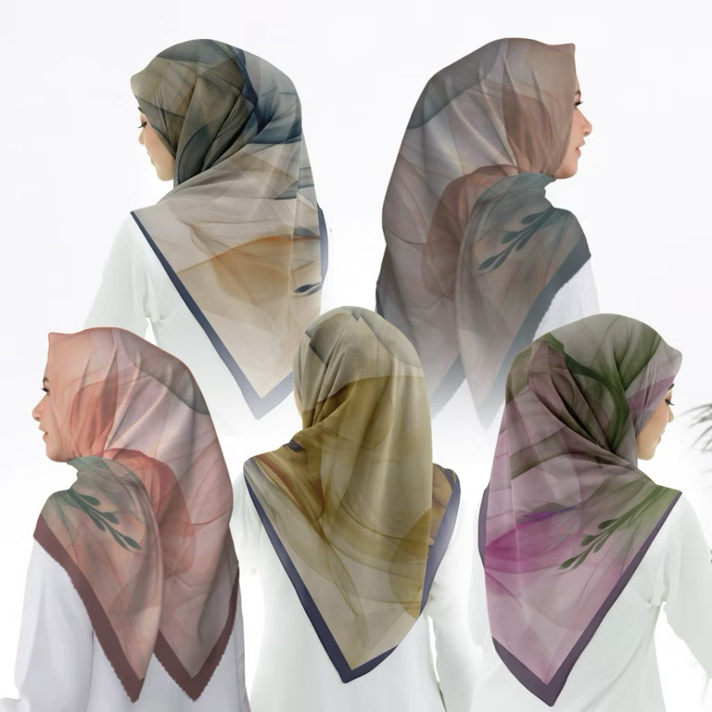 ARWEN ABSTRACT SERIES TWO TONE OMBRE GRADUATED SQUARE HIJAB