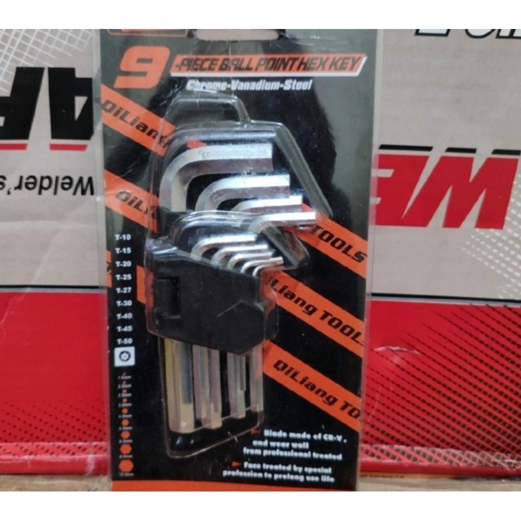 9 ชิ้น L key ball point hec key สั้น