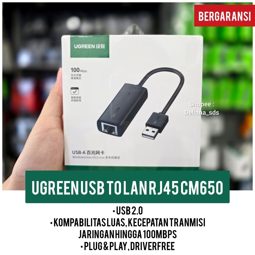 Ugreen USB to Lan Converter RJ45 CM650 อย่างเป็นทางการรับประกัน 1 ปี USB to Lan สายแปลง Ugreen USB t