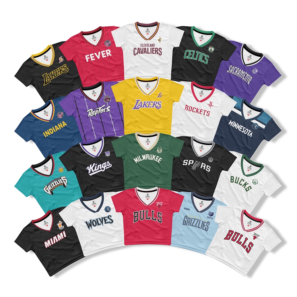 JERSEY CROP TOP V-NECK BASKETBALL TOP SERIES Y2K SLIM FIT PREMIUM