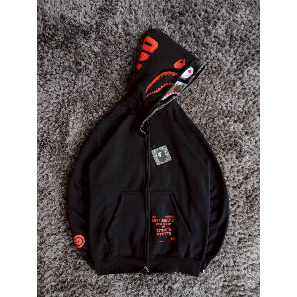 BAPE X UNDEFEATED CAMO DOUBLE HOODIE FULLTAG FULLZPPER JACKET