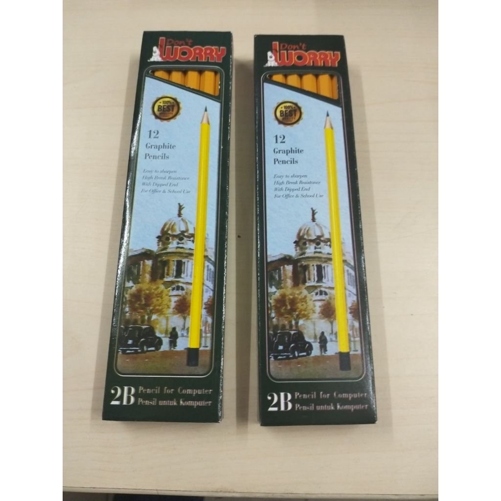ไม่ต้องกังวล 2B ดินสอ / ดินสอสําหรับคอมพิวเตอร์ / ดินสอ 2B (12 ชิ้น)