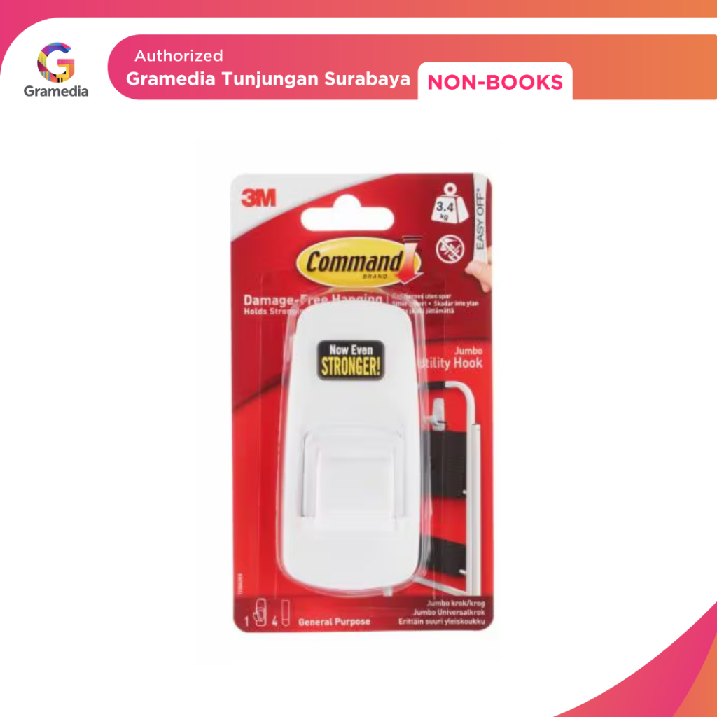 Gramedia Tunjungan: 3M COMMAND JUMBO UTILITY HOOK 17004