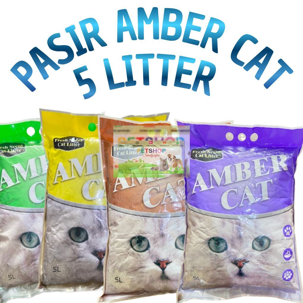 AMBER CAT SAND 5 LITTER SCENTED CLUMB CAT SAND AMBER CAT BENTONITE CAT SAND