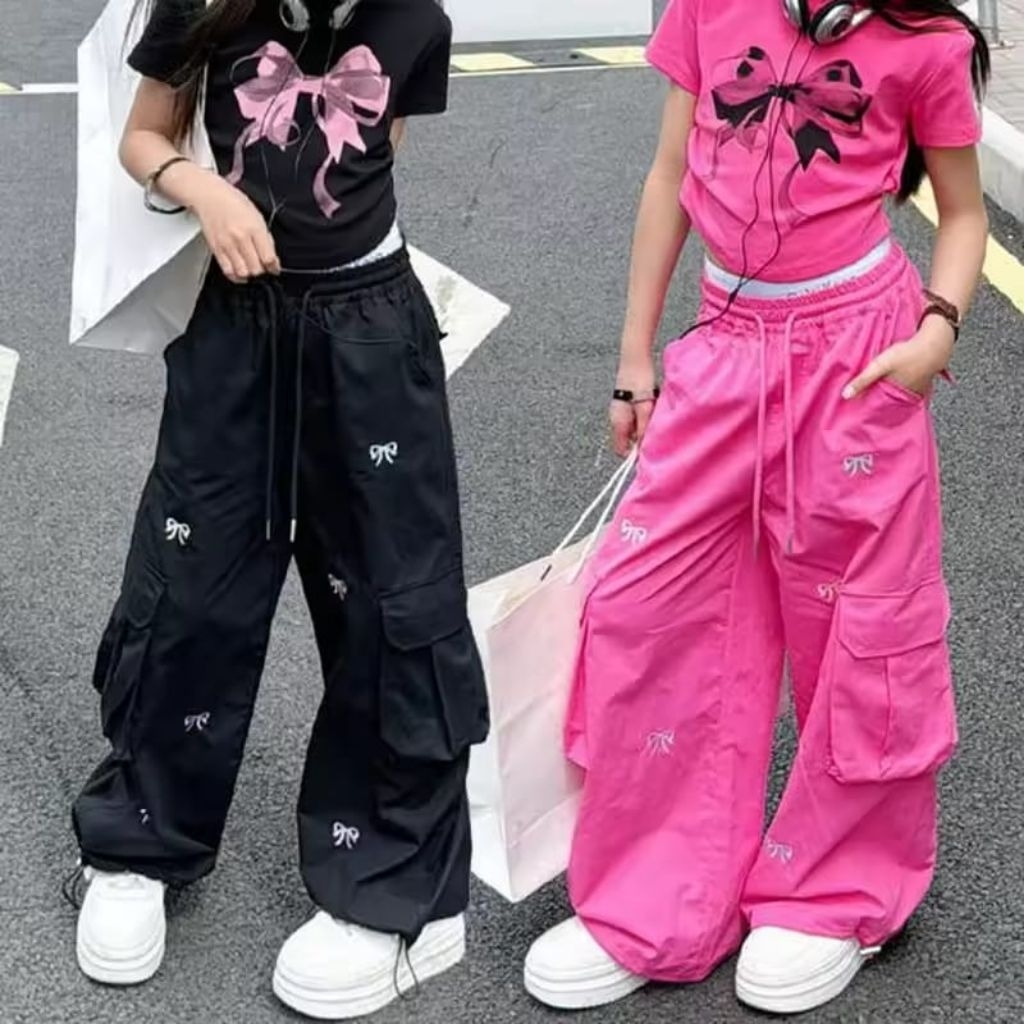 กางเกงคาร์โก้โอเวอร์ไซส์เด็กผู้หญิง Streetwear