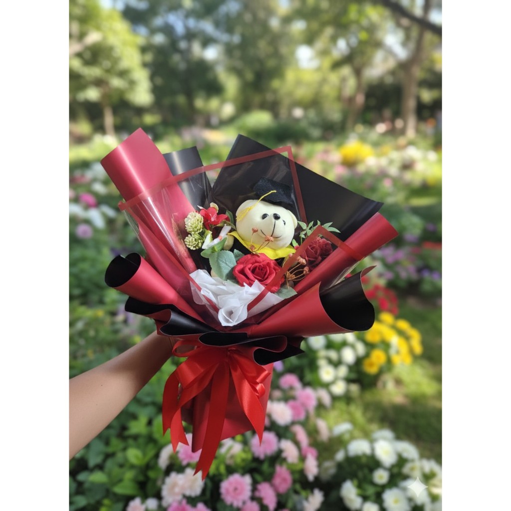 GRADUATION DOLL BOUQUET / GRADUATION BOUQUET / Artificial FLOWER BOUQUET