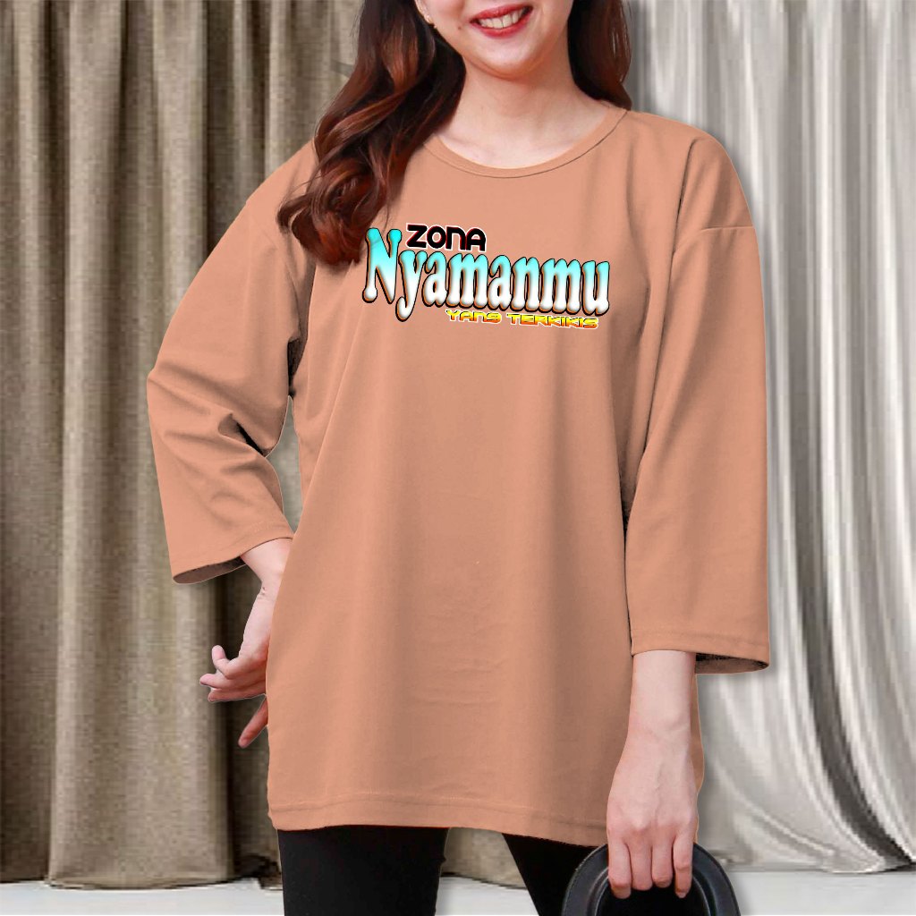 ล่าสุด Premium Jumbo Oversize 3/4 Sleeve Adult Womens T-Shirt Top, Chest Size 120 Xxxl, Viral, Zone 