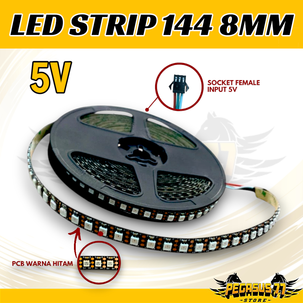 LED STRIP RGB WS2812B 5V 144 LED ต่อเมตร WIDTH 8 มม.PCB สีขาวสีดํา RGB ไฟ LED WS2812 8 มม.