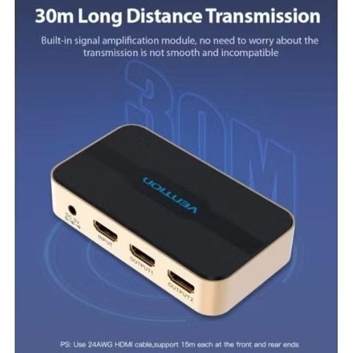 Acbg02 Vention HDMI Splitter 1 Input 2 Output หน้าจอ HDMI Duplica Full hd acbg 02