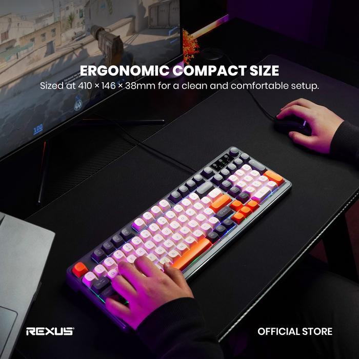 Rexus Battlefire K98M / K98-M RGB คีย์บอร์ดเกมแบบมีสาย