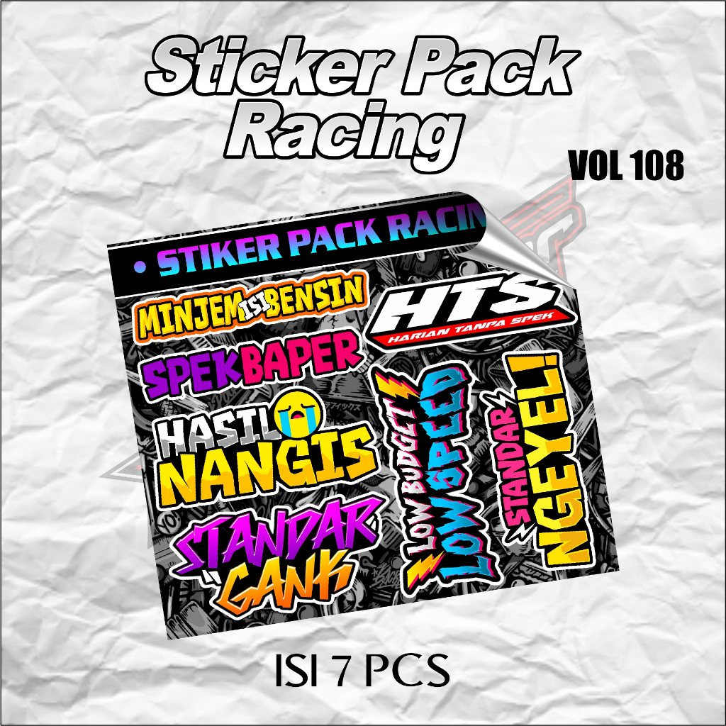 แพ็คสติ๊กเกอร์ซิ่ง บรรจุ 7 ชิ้น – Viral & Unique Racing Words | โวล 108