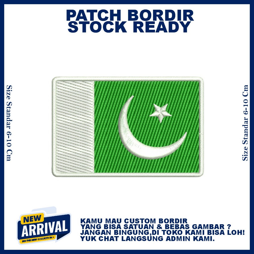 คุณภาพสูง PAKISTAN FLAG LOGO EMBROIDERY PATCH - ZONE EMBROIDERY