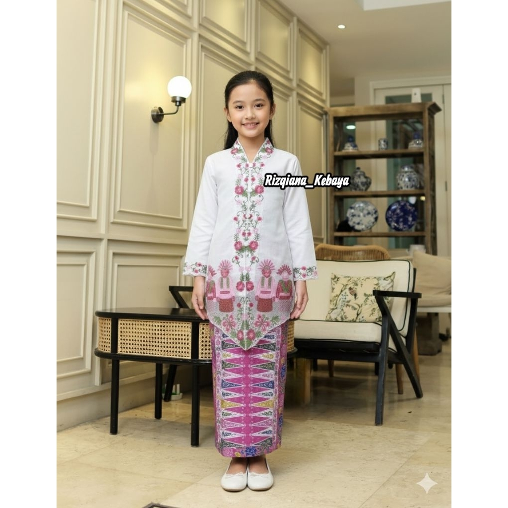 CHILDRENS ENCIM KEBAYA SET WITH ONDEL // ELEMENTARY SCHOOL CHILDRENS ENCIM KEBAYA // CHILDRENS ENCIM
