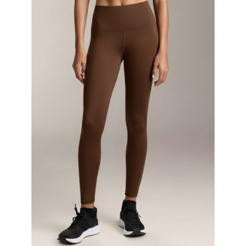 Oysho เลกกิ้งยาวถึงเข่าสูงสีน้ําตาลช็อคโกแลต - กางเกงกีฬาขายาวผู้หญิง
