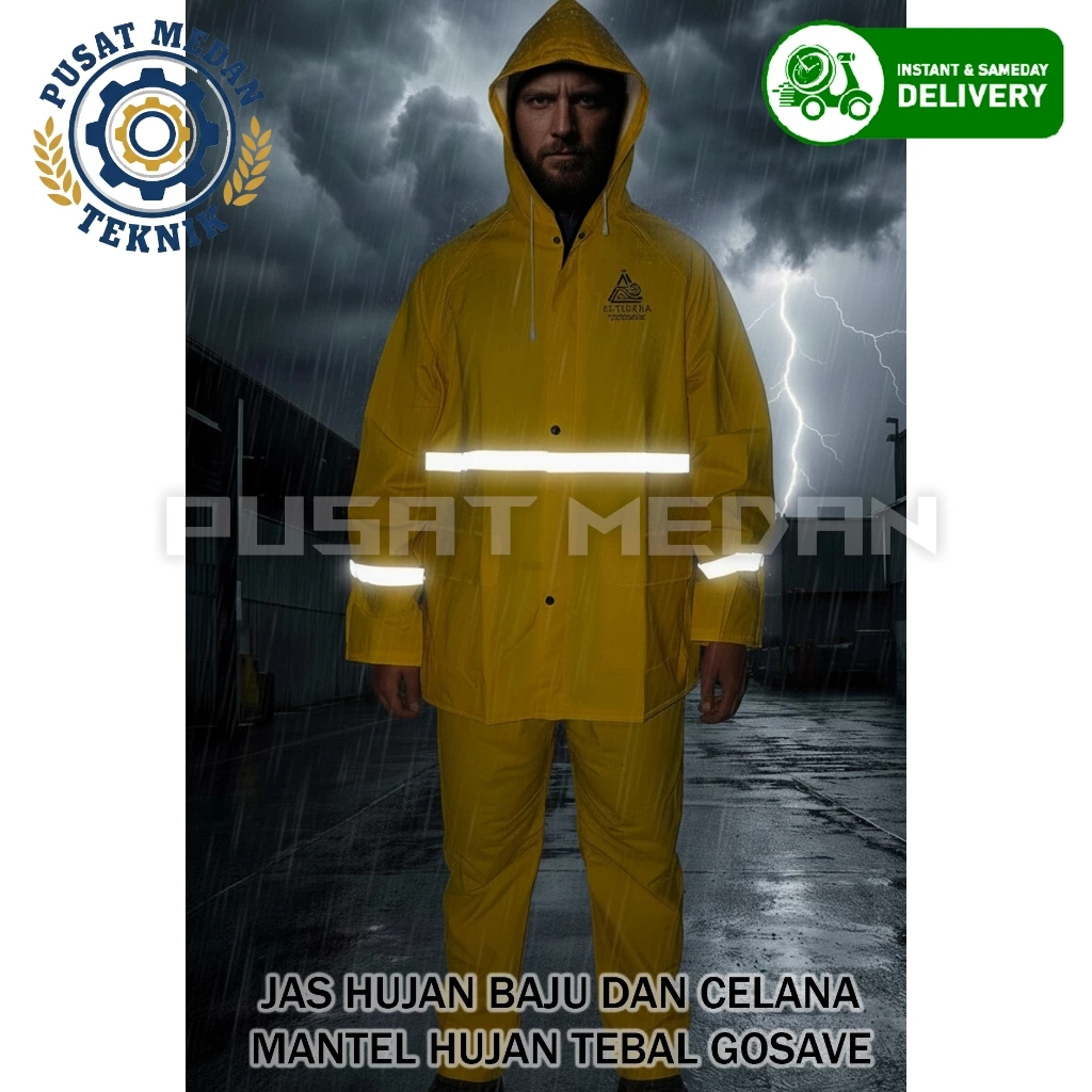 ชุดเสื้อกันฝนผู้ใหญ่ XXL พีวีซี มีแถบสะท้อนแสงสำหรับขับขี่มอเตอร์ไซค์ thumbnail 5