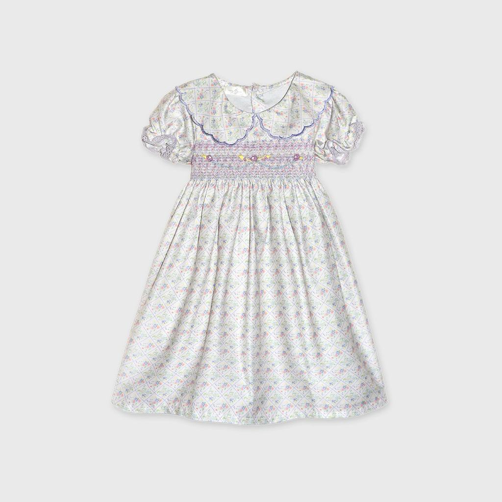 Tres Mignon - Lynette Smock Dress สําหรับเด็กผู้หญิงอายุ 1-10 ปี premium Classic vintage