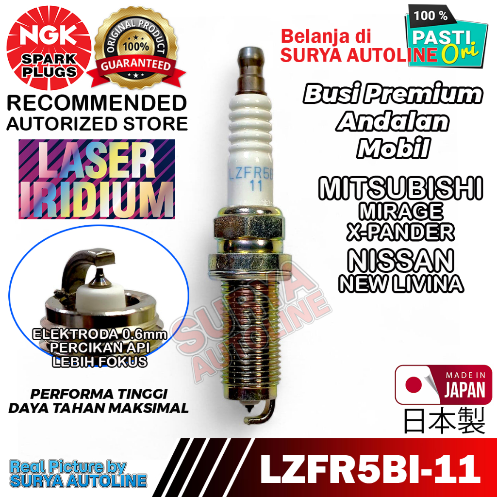 NGK ORIGINAL PREMIUM LASER IRIDIUM LZFR5BI-11 รถ SPARK PLUG สําหรับ MITSUBISHI XPANDER MIRAGE NISSAN