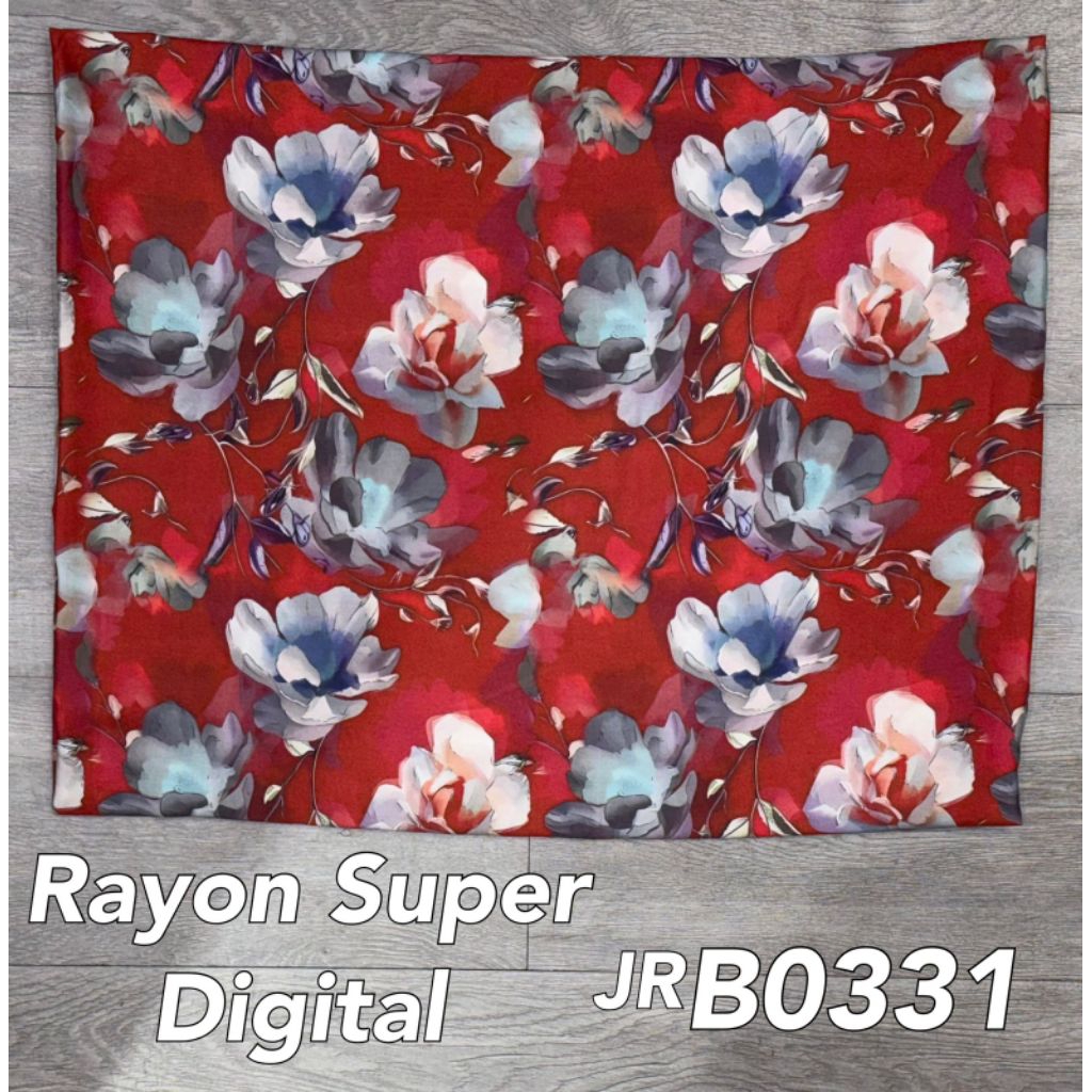 ผ้าเรยอนดิจิตอลซุปเปอร์ JR B0331 (ต่อ 0.5m) วัสดุเรยอนพรีเมียมสุด