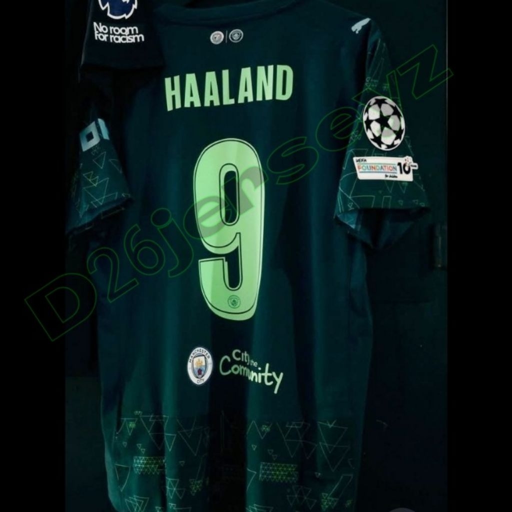 เสื้อแมนน์. CitTiyY_ 4th Fourth 2025 / 2026 + ชื่อพิมพ์ HAALAND 9 / OREILLY 33 / กําหนดเองเหมือนแบบอ