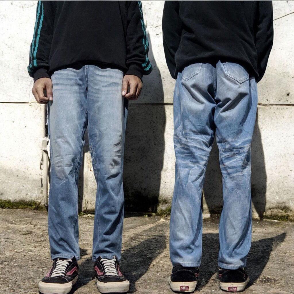 ไซส์ 30 Longpants Soft Jeans Stretch Blue Washed Ivory Second Preloved CJ278