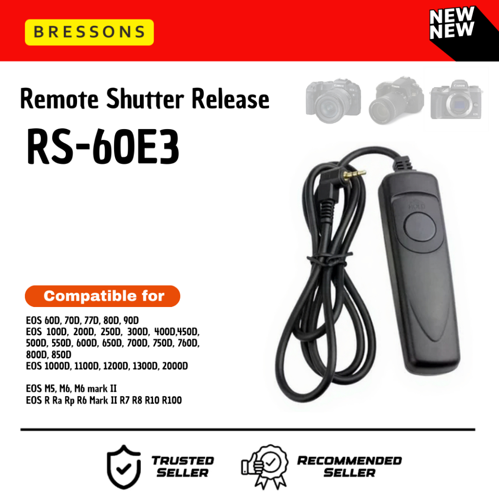 รีโมทชัตเตอร์ RS-60E3 สําหรับ Canon EOS M5 M6 M6ii 100D 200D 250D 350D 400D 450D 1000D 1100D 1200D 1