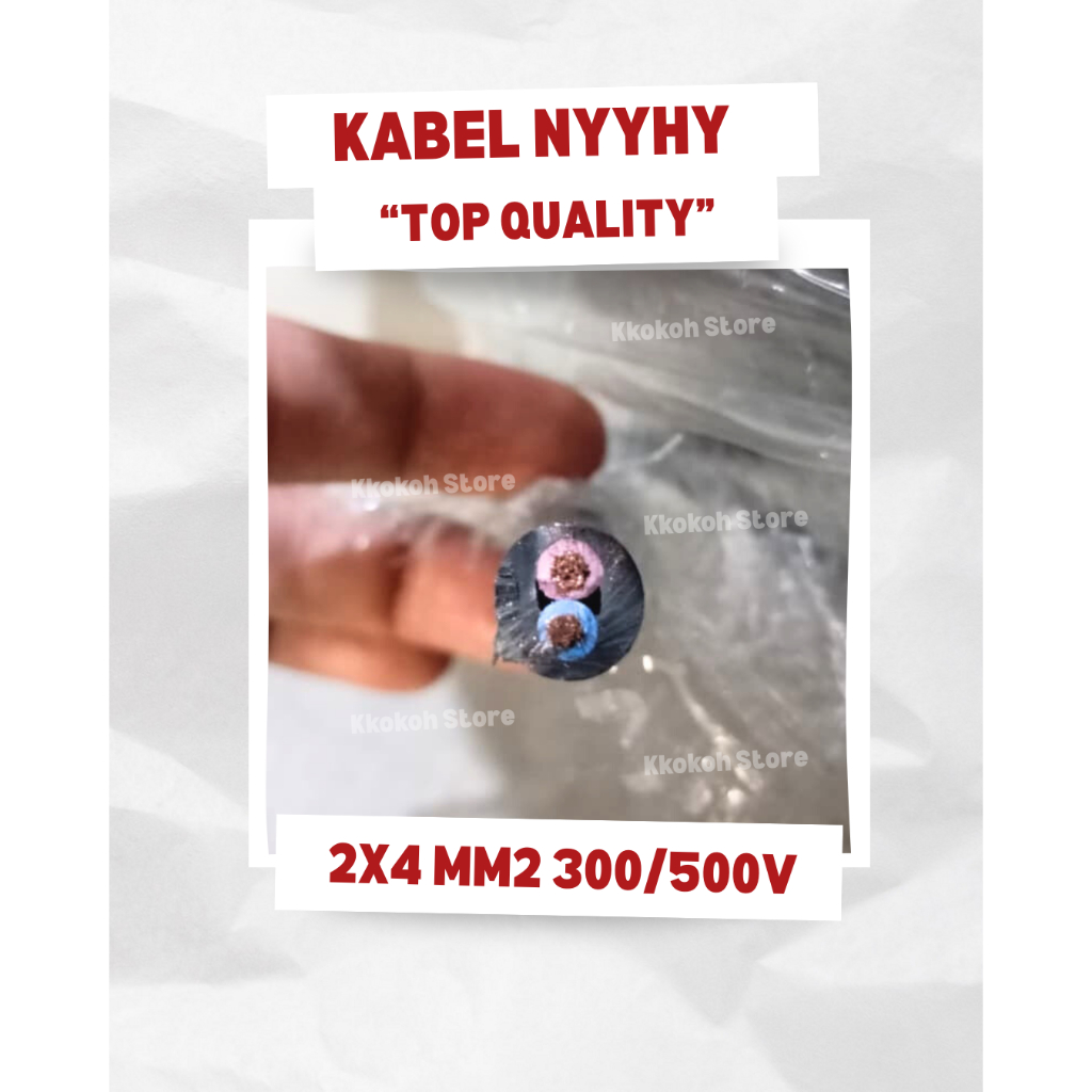 NYYHY สาย 2 x 4 MM เมตร SUPER TOP QUALITY SOLAR PANEL CABLE / NYY HY 2x4 MM 300/500V สายไฟสีดําเกลีย