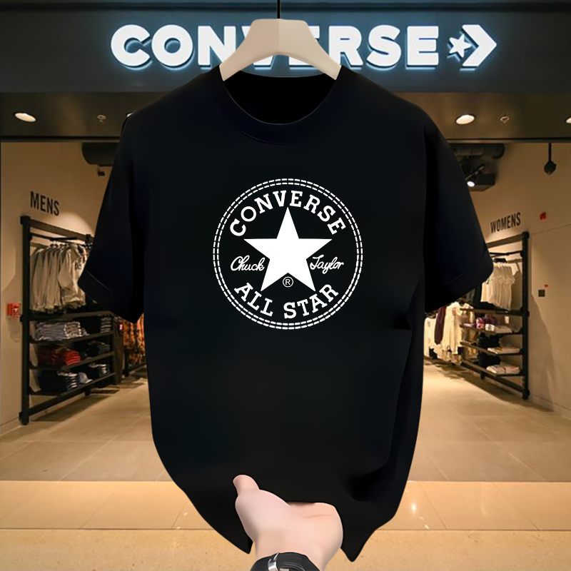 KATUN [ผ้าฝ้าย 100%] เสื้อยืดแบรนด์ Converse สําหรับผู้ชายและผู้หญิง | รุ่น Oversize Relax Fit | วัสดุหนาและเรียบ