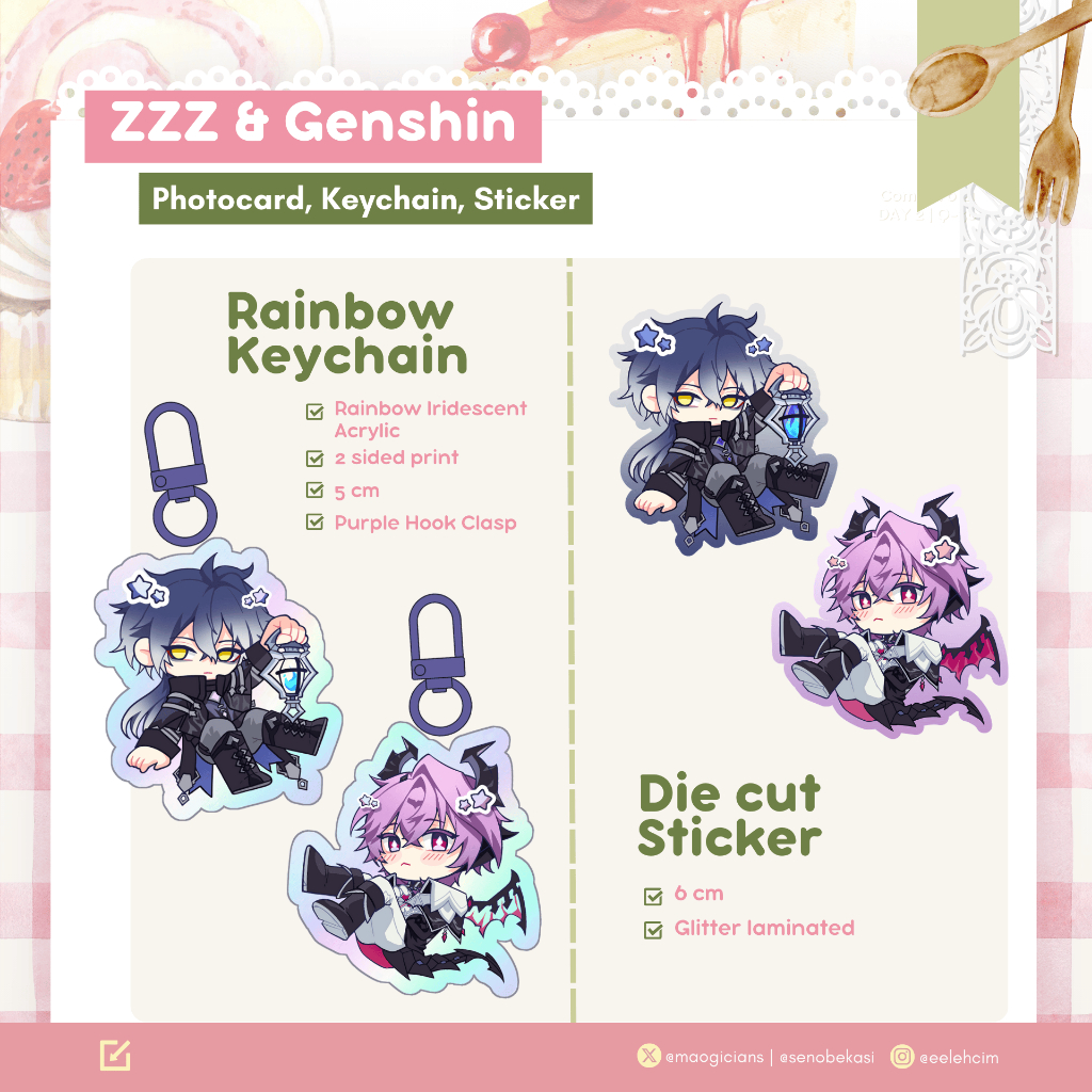 Genshin Impact Flints Durin พวงกุญแจสติกเกอร์ Fanmerch โดย maogicians